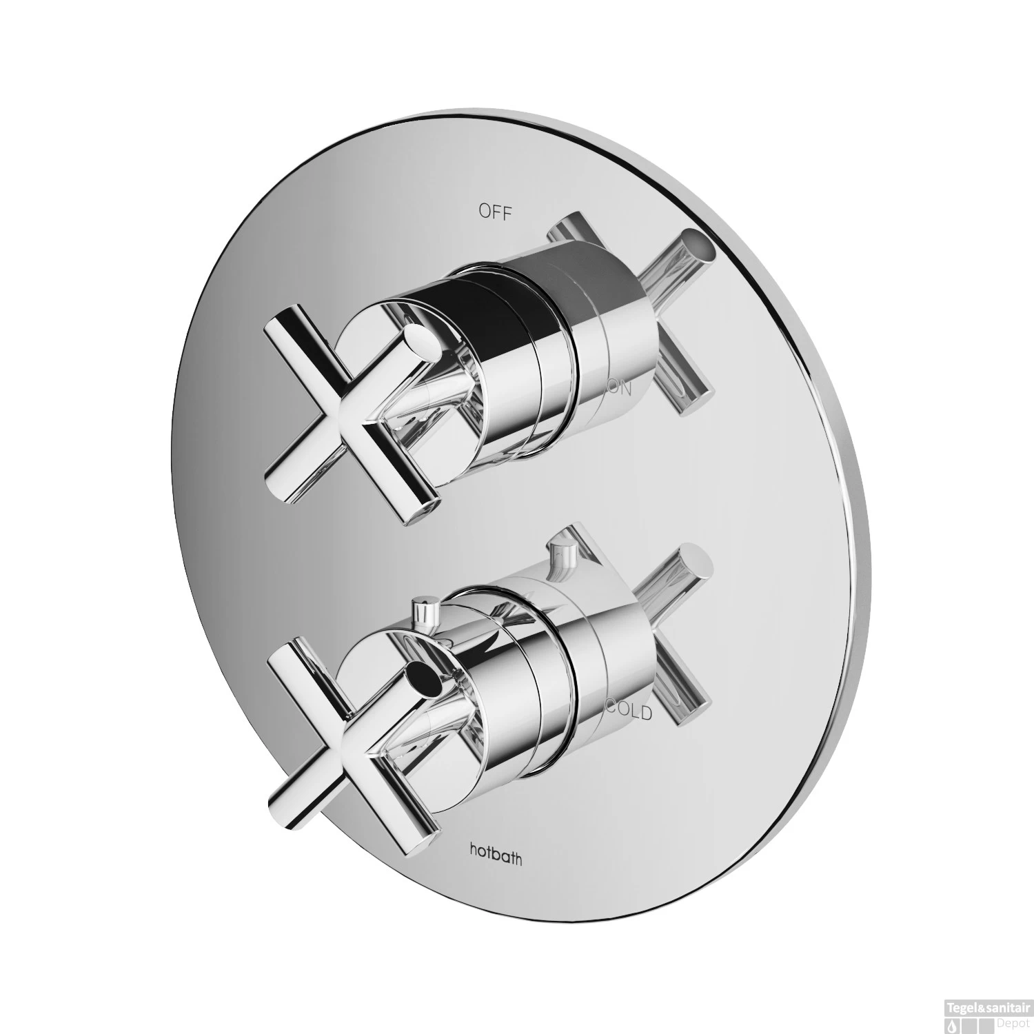 Douchethermostaat Hotbath Chap Inbouw 2-weg Kruisgreep Chroom (excl. Inbouwdeel) - Afbeelding 3