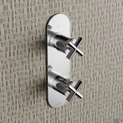 Douchethermostaat Hotbath Chap Inbouw 2-weg Kruisgreep Verticaal Chroom