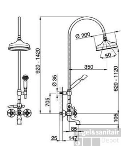 Cisal Arcana Ceramic Douchekolom Met Baduitloop AC00415126 Oud Koper