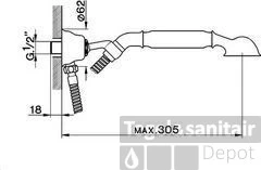 Cisal Arcana Ceramic Handdoucheset Incl. Muurbocht AR003040