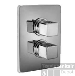 Cisal Cubic Inbouw Thermostaatkraan Afdekset Met Stopkraan Chroom CU00730021 - Afbeelding 2