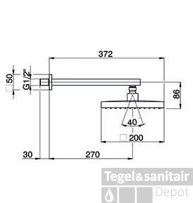 Cisal Hoofddouche 200 Vierkant Chroom DS01329021