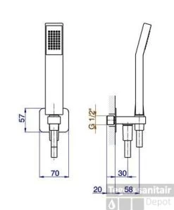 Cisal Kawa Handdouche KA.00303.03J Zwart/Groen