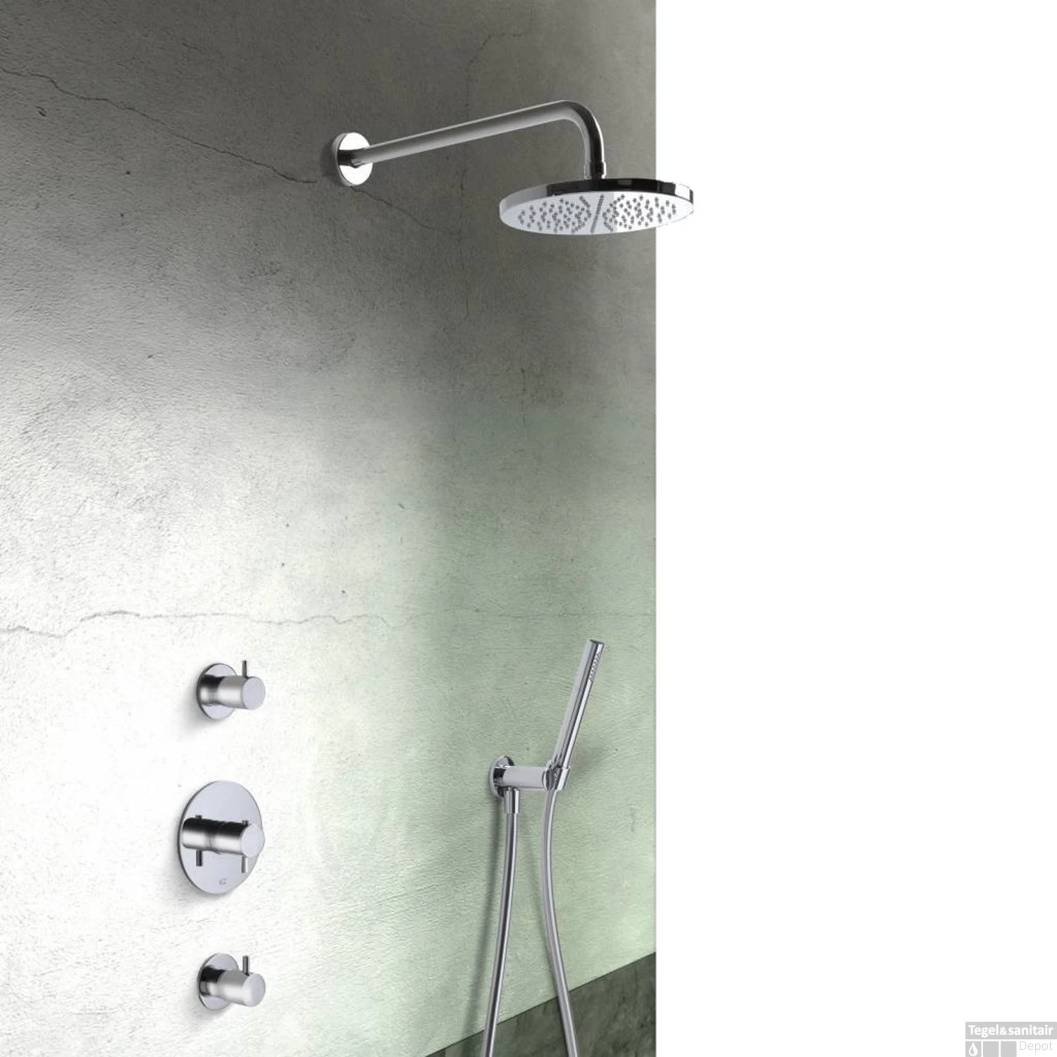 Complete Regendouche Hotbath Get Together IBS2R Inbouwset Met 2 Stopkranen Rond - Afbeelding 9