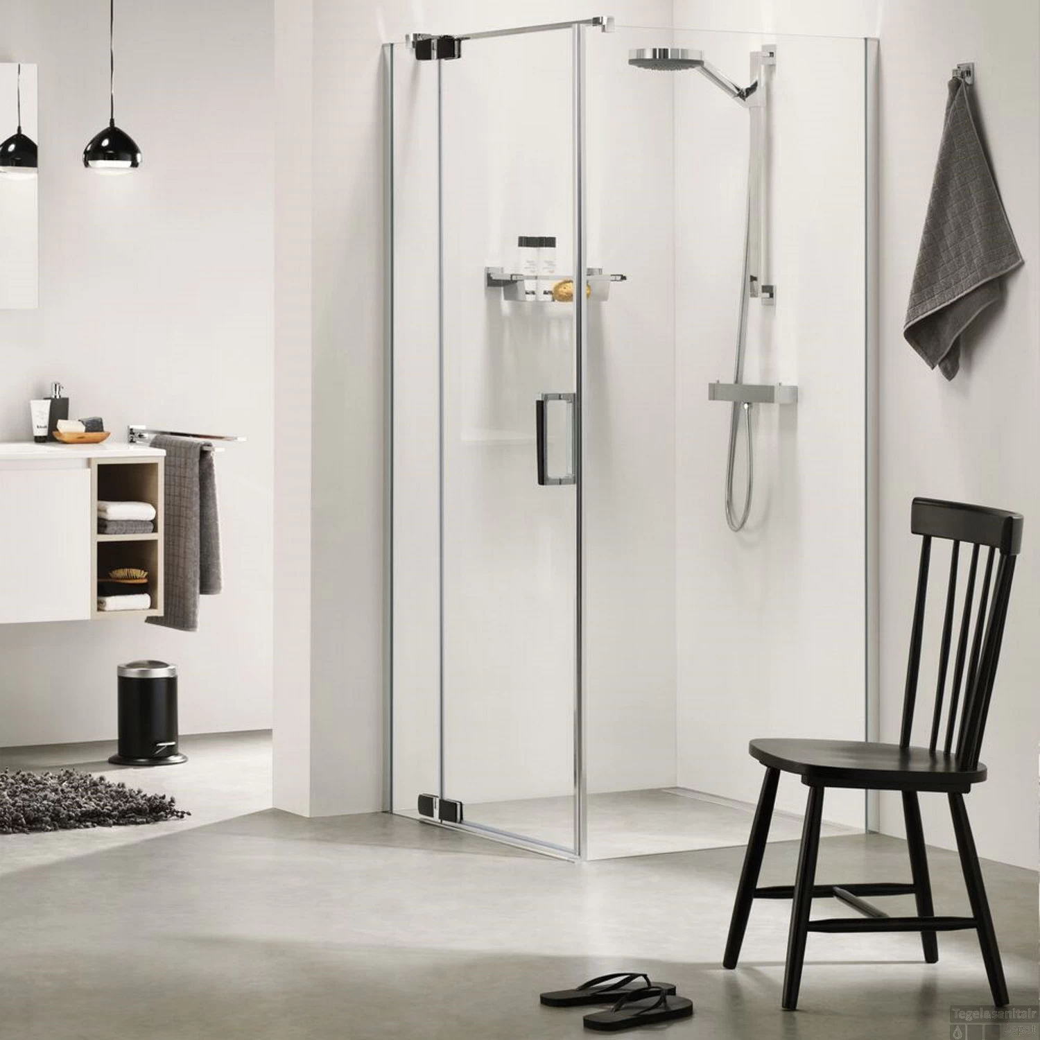 Douchecabine Sealskin Custom Links 90x90 Cm Zilver Hoogglans Helder Glas - Afbeelding 5