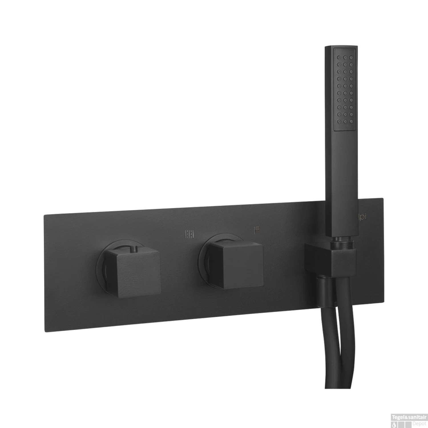 Inbouw Thermostatische Douchekraan Sapho Dimy 2-Weg Mat Zwart (incl. Handdouche) DM493BL OUTLET