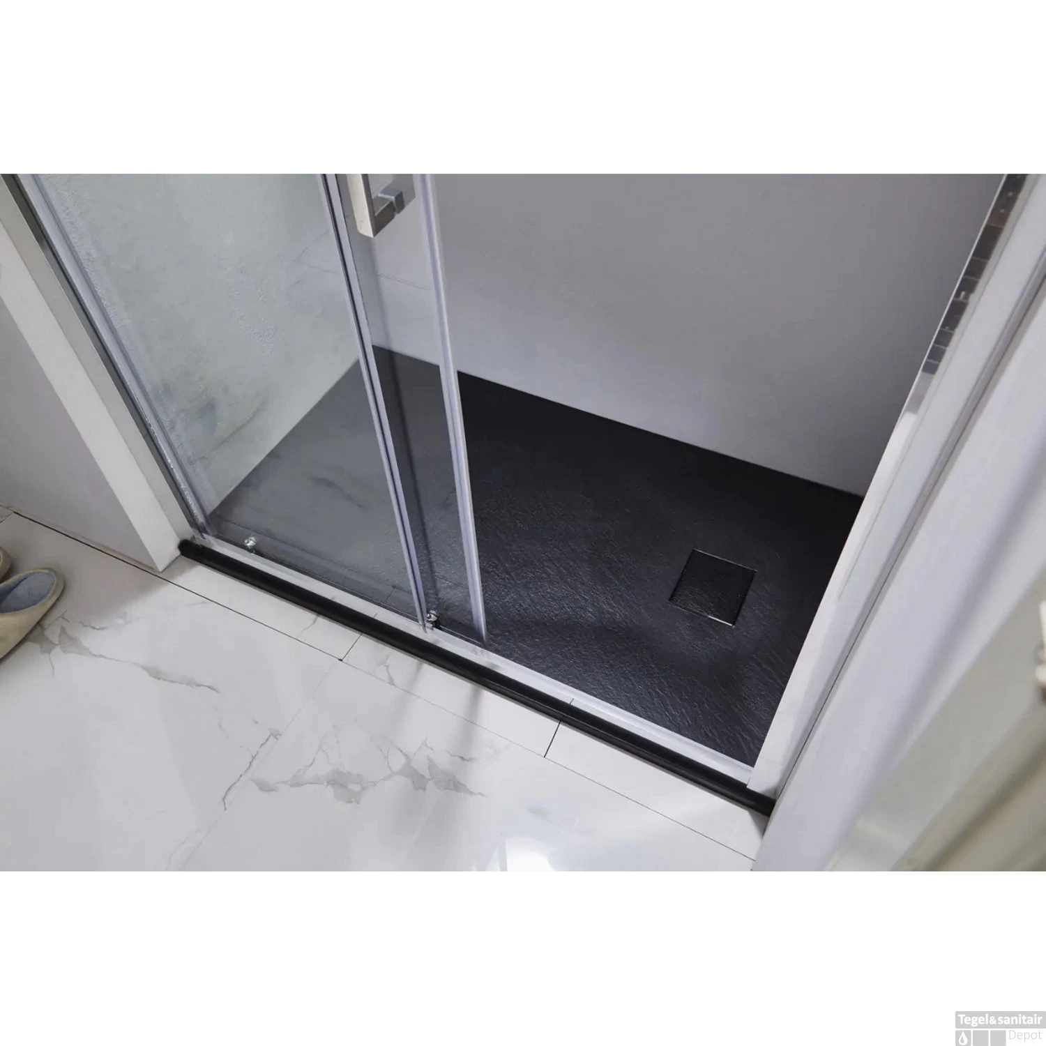 Douchebak Boss & Wessing Naxos SMC 120x90 Cm Stone-look Mat Zwart - Afbeelding 2