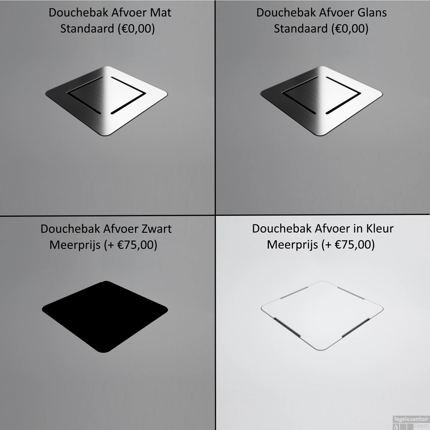 Douchebak Texence Slate Met Afvoer Hoogwaardig Composiet (alle Maten, Alle Kleuren) - Afbeelding 5