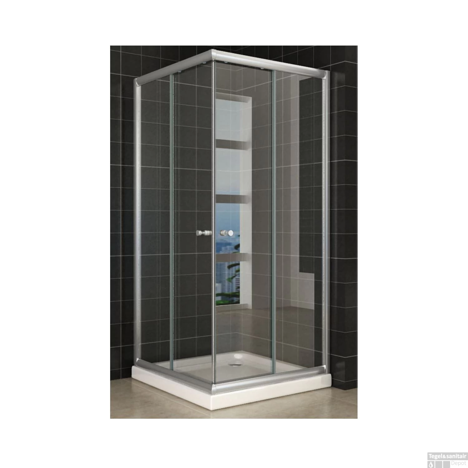 Douchecabine Wiesbaden Aktie Hoekinstap 80x80x190 Cm 5mm Helder Glas - Afbeelding 4