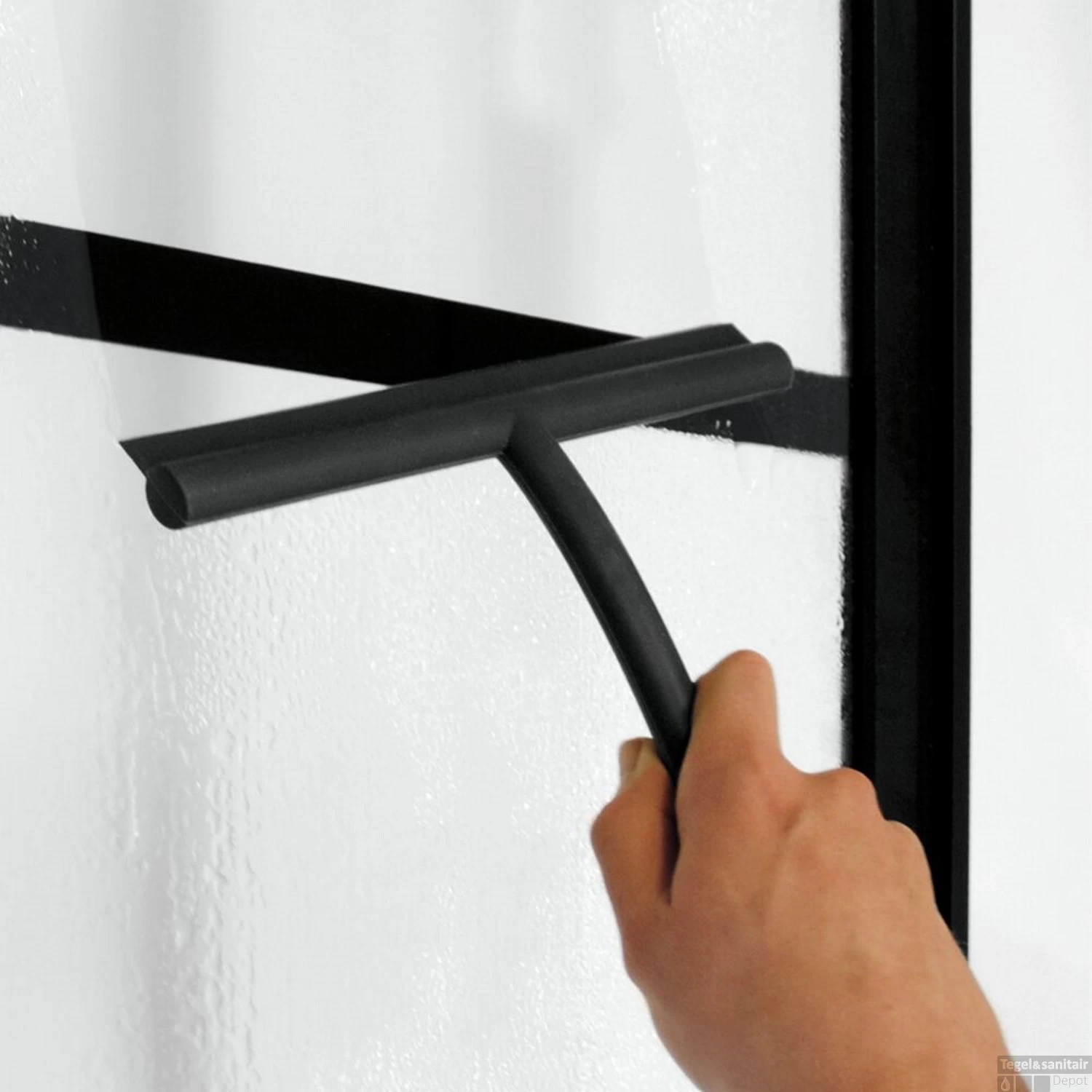 Douchecabine Sealskin Soho 80x80 Cm Met Draaideur Rechts Hoekcabine 8 Mm Helderglas Mat Zwart - Afbeelding 2