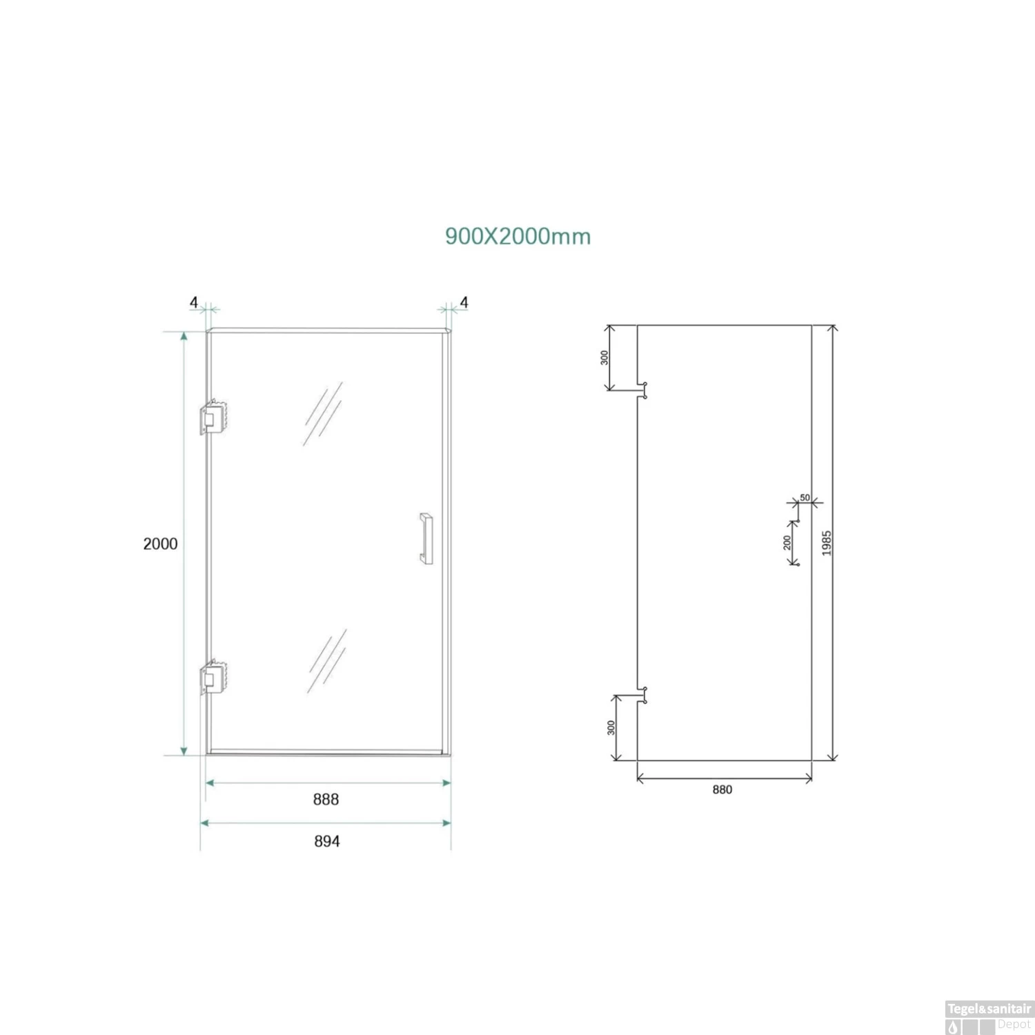 BWS Douchedeur Profielloos | Modern | Nisdeur | (Alle Kleuren En Maten) - Afbeelding 7