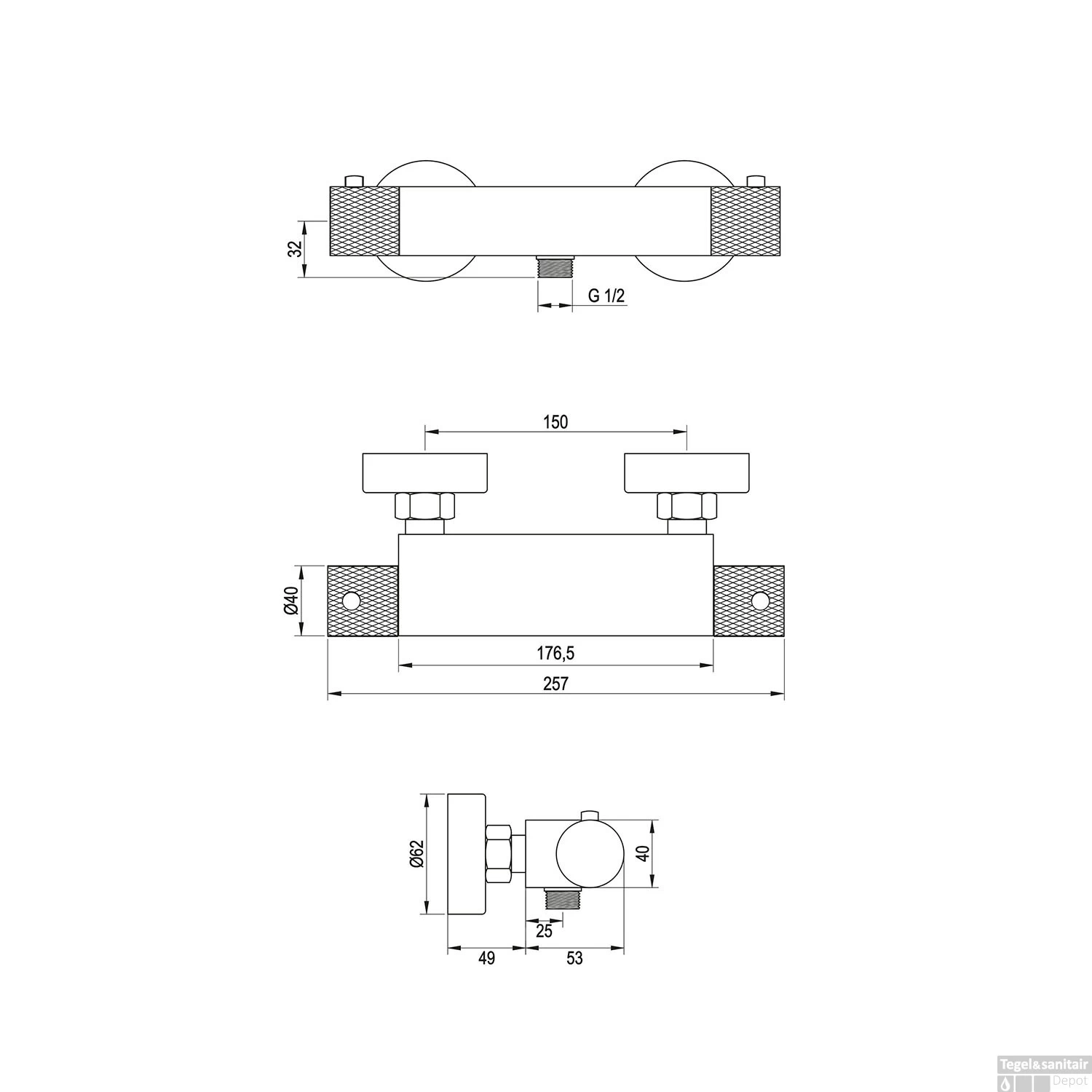 Douchekraanset Brauer Gold Carving Opbouw Met Glijstang En Staafhanddouche Geborsteld Goud - Afbeelding 10