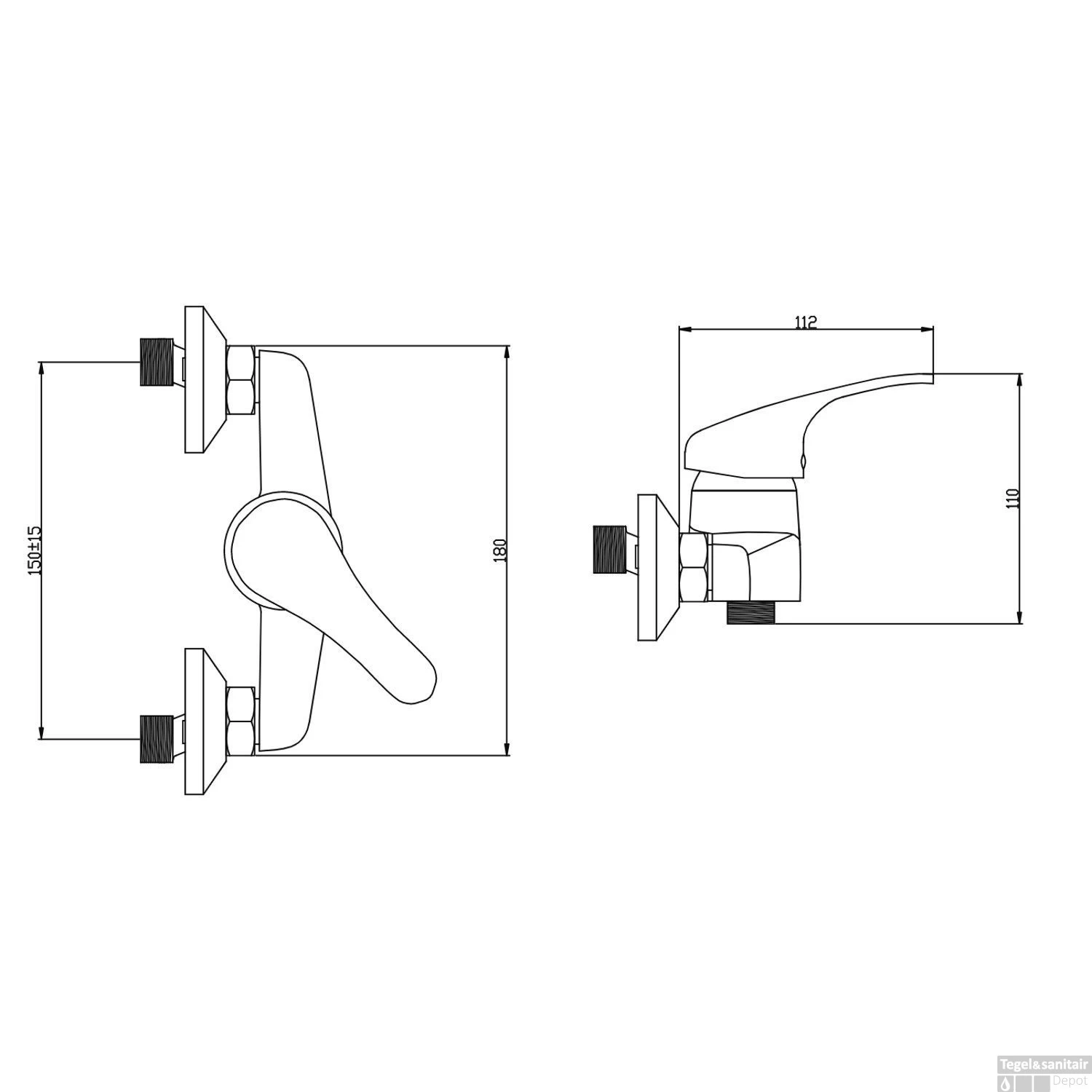 Douchemengkraan Boss & Wessing Baza Waterbesparend Chroom - Afbeelding 2