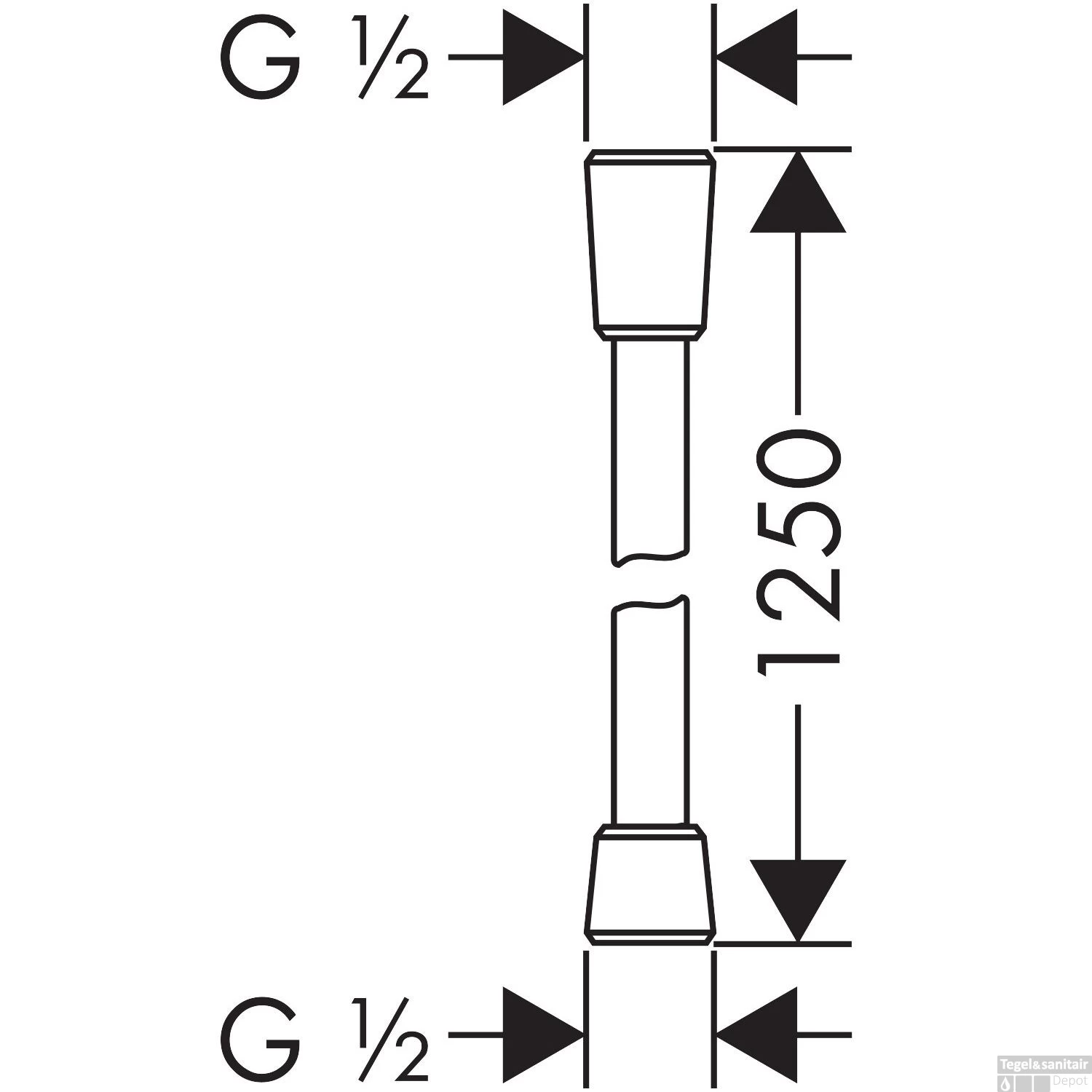Doucheslang Isiflex HansGrohe 125 Cm Gepolijst Goud - Afbeelding 2