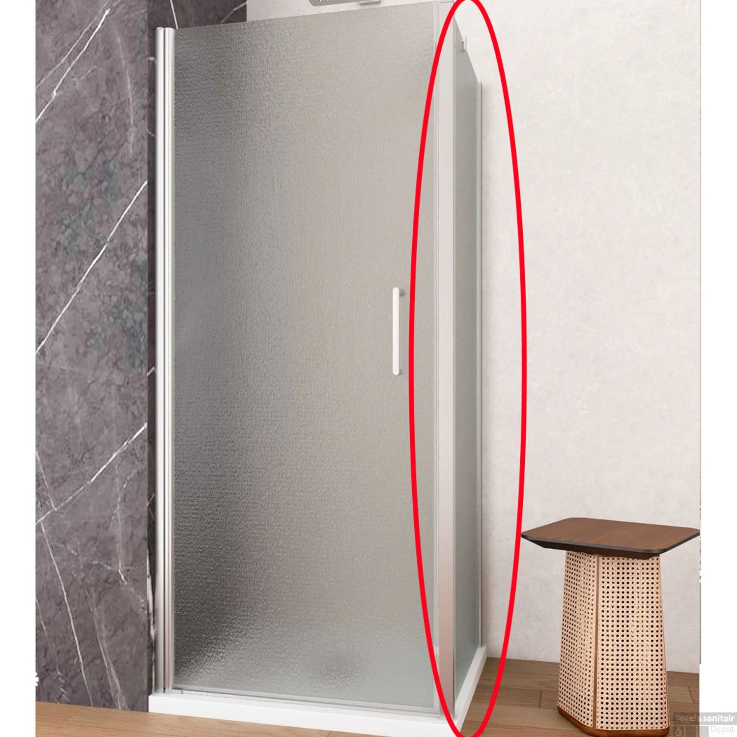 Douchewand Lacus Giglio Evo Fox Tbv Nisdeur Gilgio Evo Fox 90 Cm Mat Glas Chroom