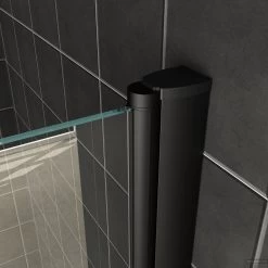 Draaibare Badwand Wiesbaden Orbit 80x150 Cm 6mm NANO Coating Mat Zwart