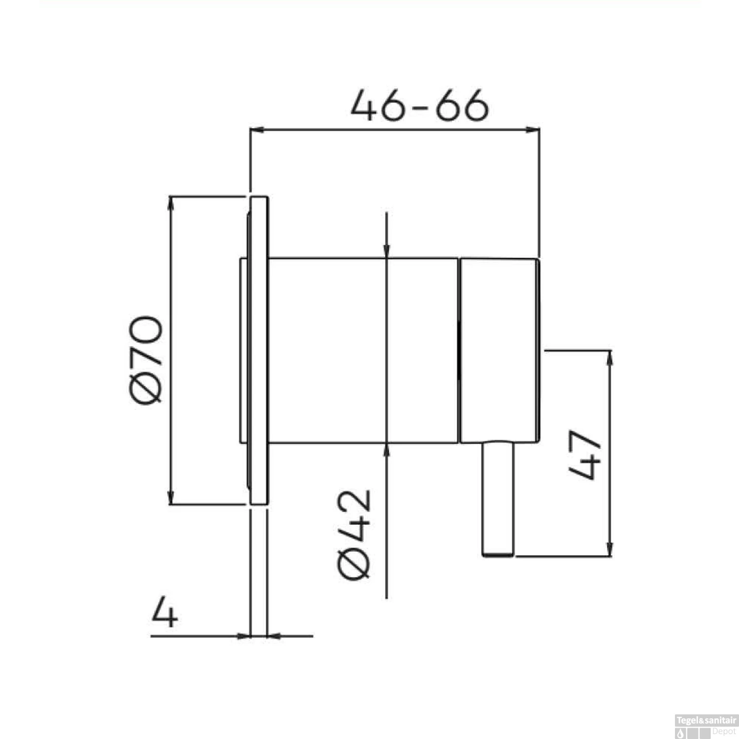 Inbouw 2-weg Omstel Lagoo Garda Hendel Geborsteld Goud - Afbeelding 2