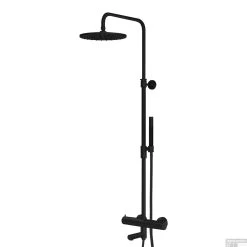 Thermostatische Regendoucheset Lagoo Garda Voor Bad/Douche Met Handdouche Staaf Mat Zwart