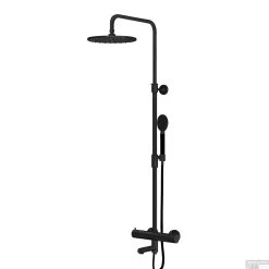 Thermostatische Regendoucheset Lagoo Garda Voor Bad/Douche Met Handdouche Rond Mat Zwart