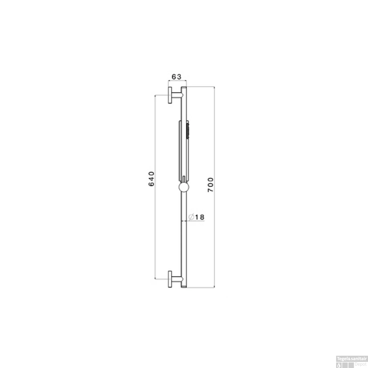 Glijstangset Plieger Napoli Met Handdouche Staafmodel 1 Stand Doucheslang 150cm En Glijstang 70cm Chroom - Afbeelding 2