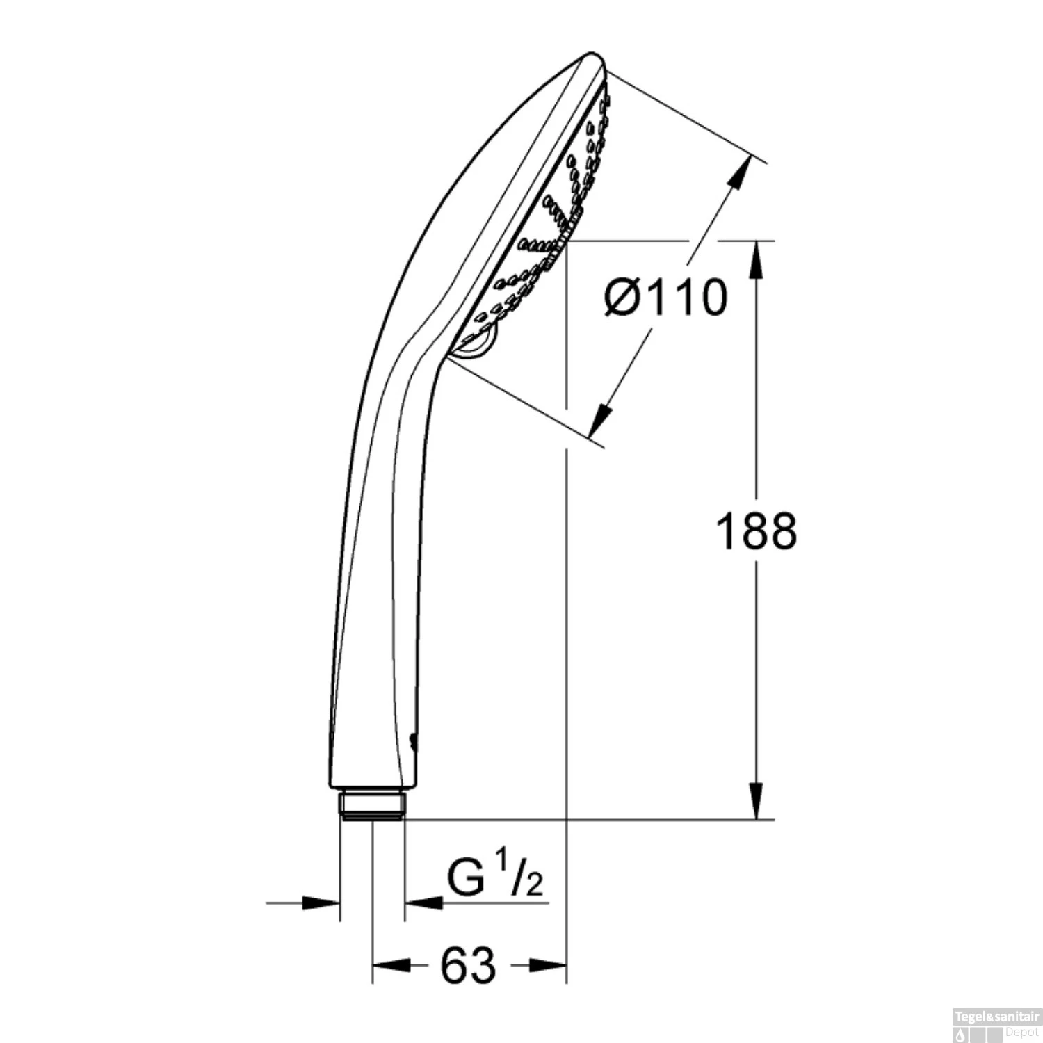 Handdouche Grohe Euphoria Massage Chroom/Wit - Afbeelding 2