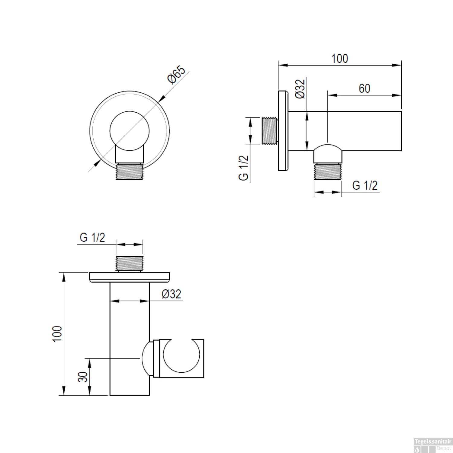 Handdouchehouder Brauer Brushed Verstelbaar Geborsteld RVS - Afbeelding 2