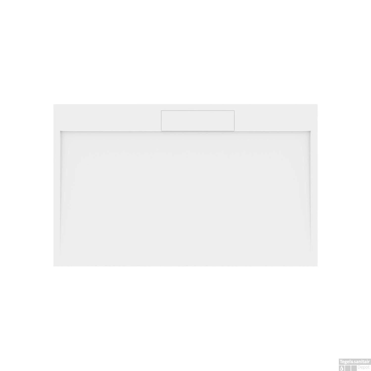 Douchebak Gegoten Marmer Sapho Irena 160x100x3.5 Cm Rechthoek Wit