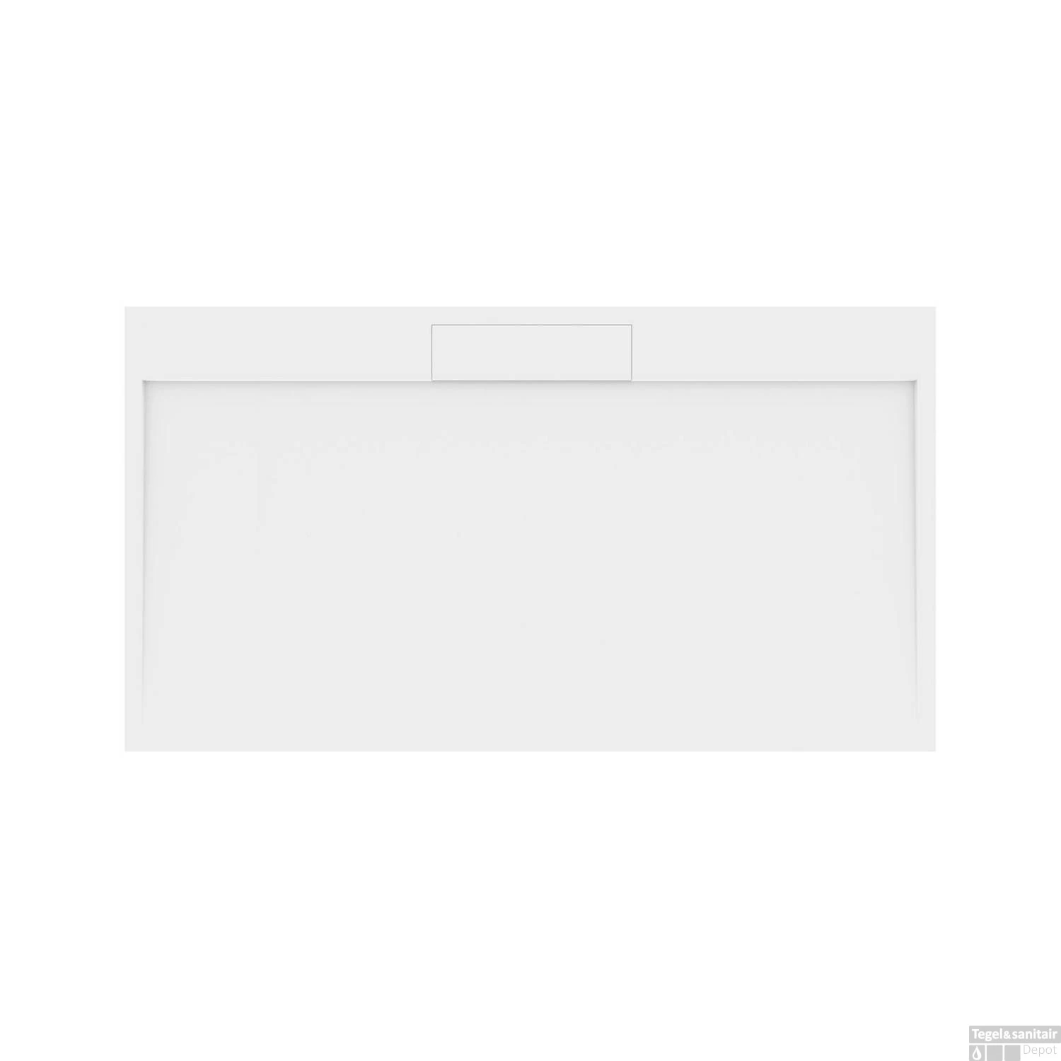 Douchebak Gegoten Marmer Sapho Irena 160x90x3.5 Cm Rechthoek Wit