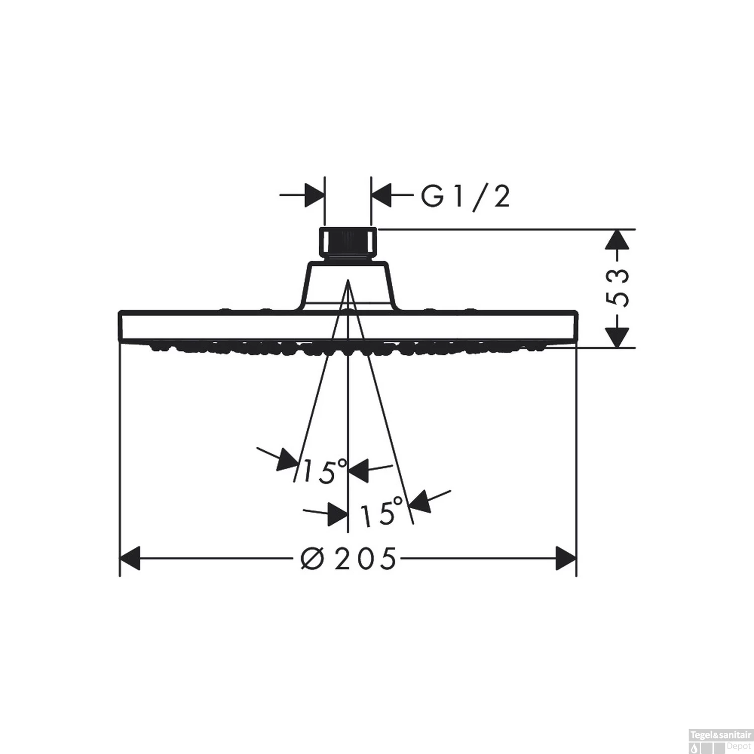 Hoofddouche HansGrohe Vernis Blend 200 1 Jet Chroom (12 Stuks) - Afbeelding 2