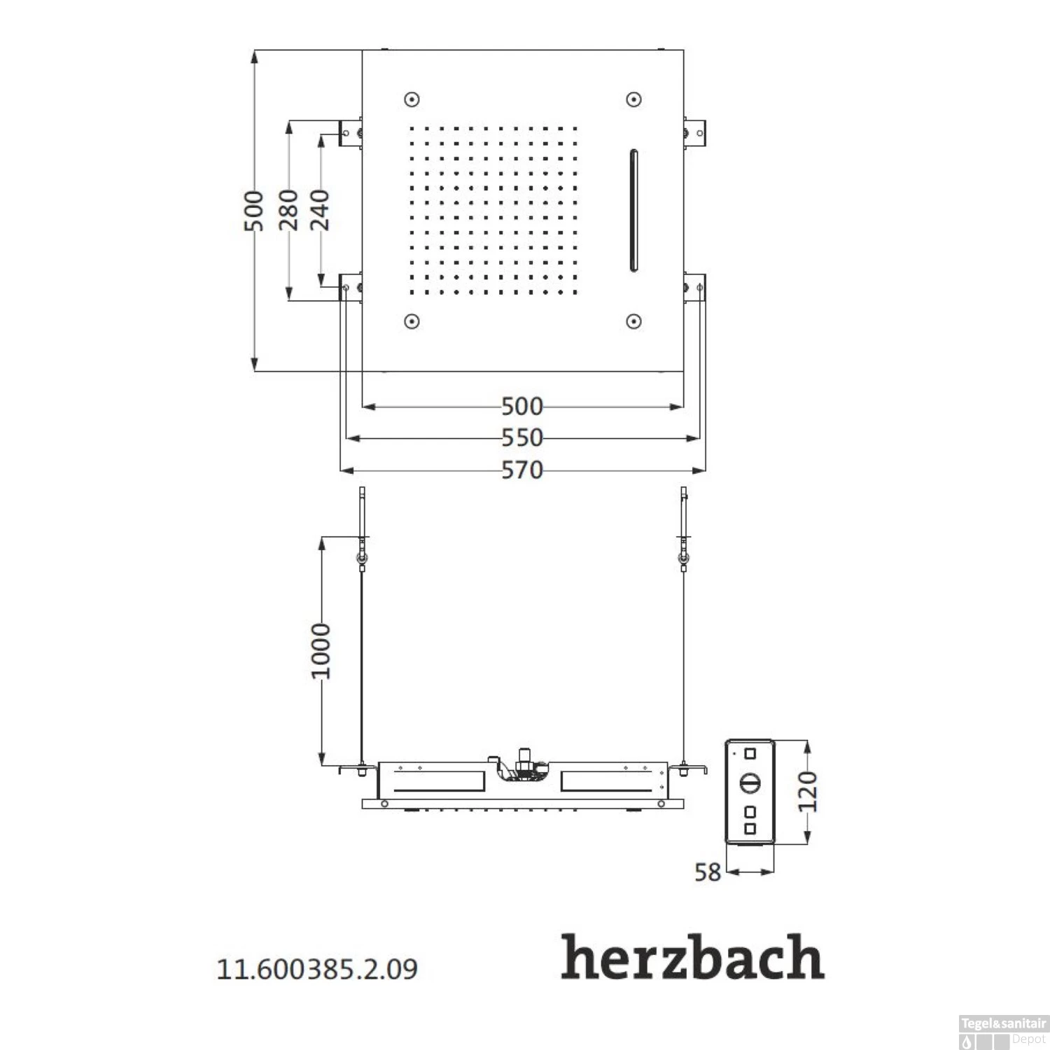 Hoofddouche Met Kleur LED-Verlichting Herzbach Living Spa Gepolijst Chroom (drie Standen) - Afbeelding 2