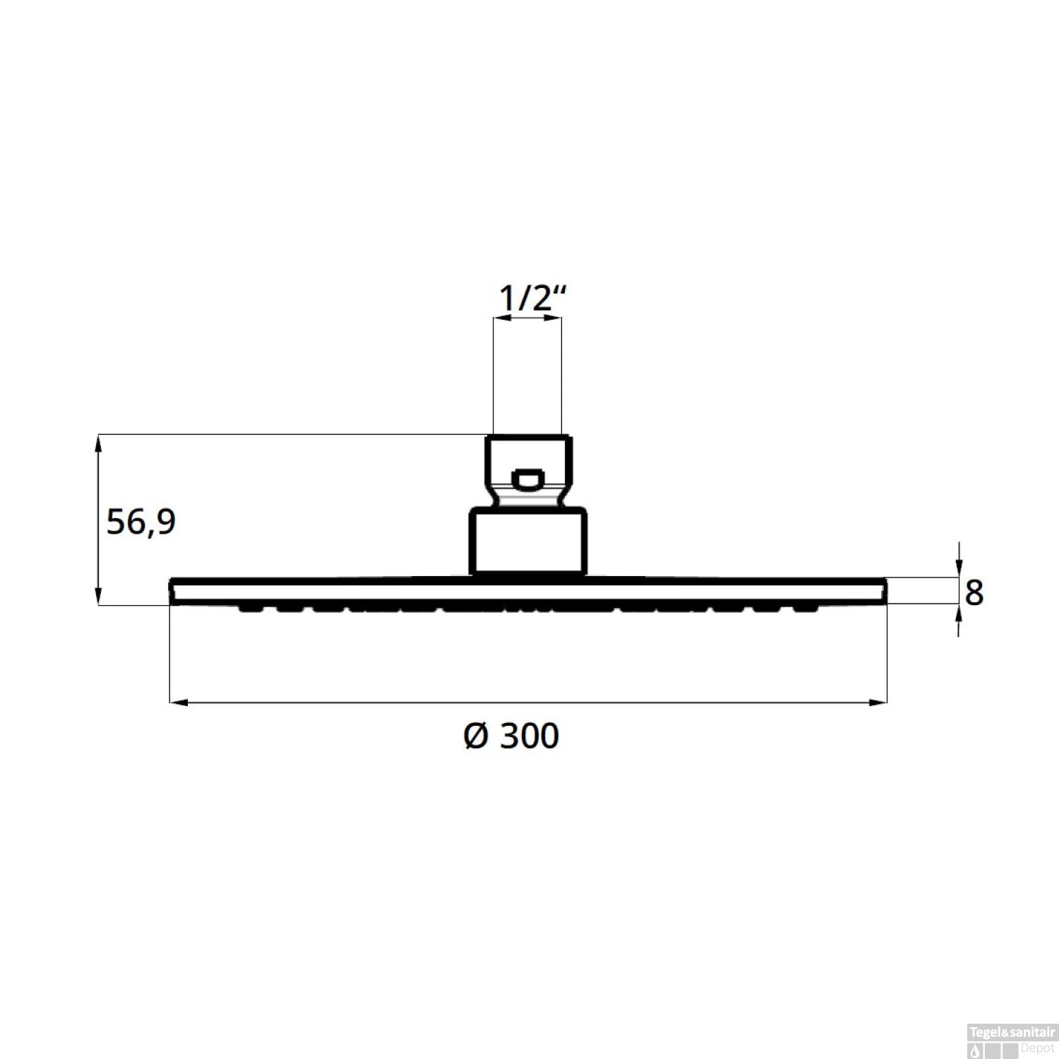 Hoofddouche Voor Regendouche Herzbach Living Spa Rond 30 Cm 1/2'' Chroom - Afbeelding 2