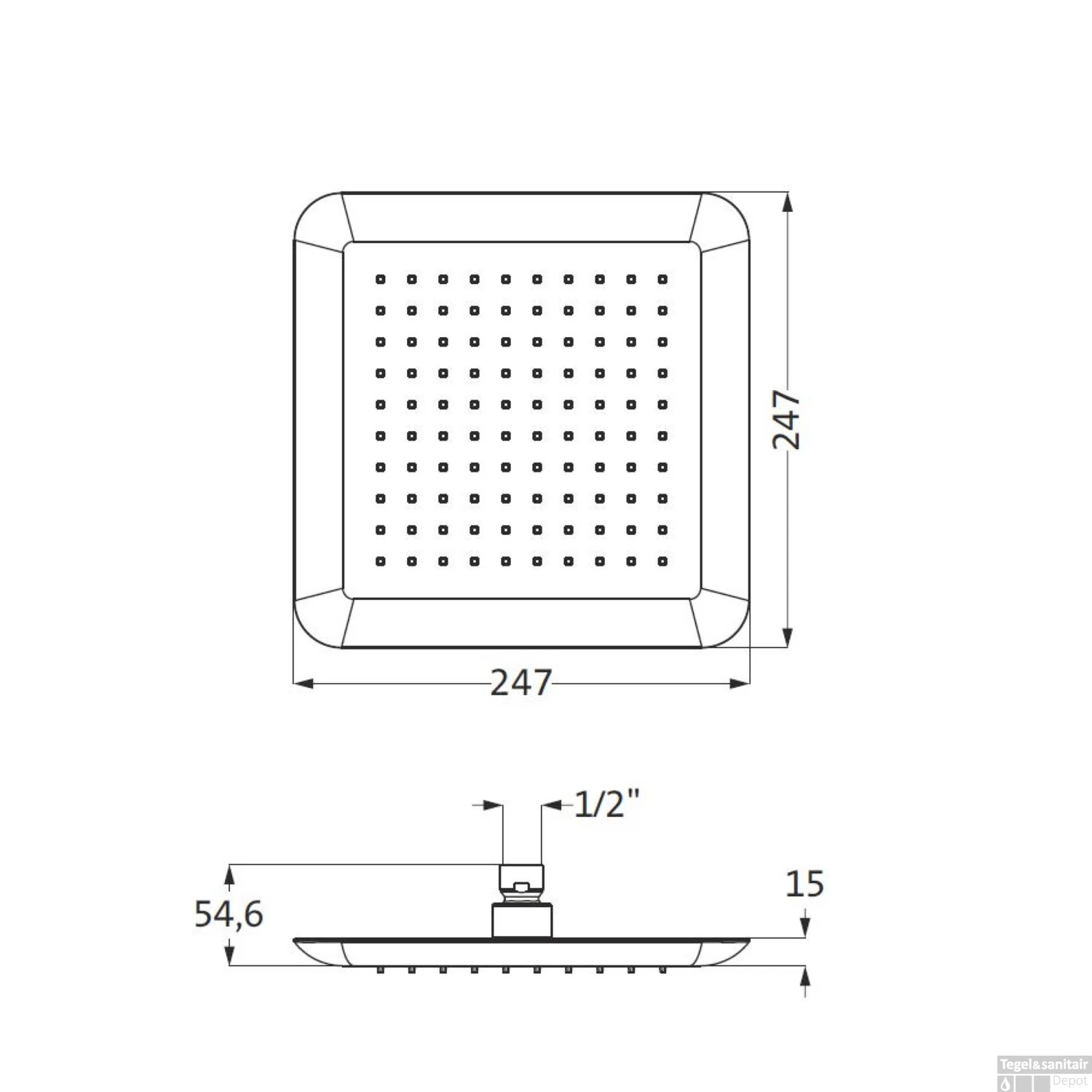 Hoofddouche Voor Regendouche Herzbach Living Spa Soft-Edge 24,7 Cm 1/2'' Chroom - Afbeelding 2