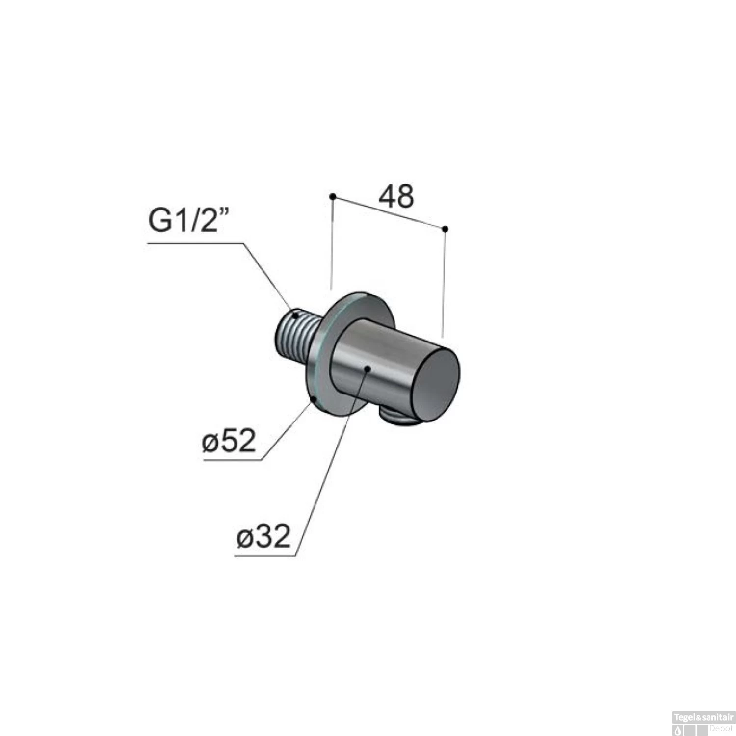 Hotbath Archie Wanduitlaat RVS 316 AR517IX - Afbeelding 2