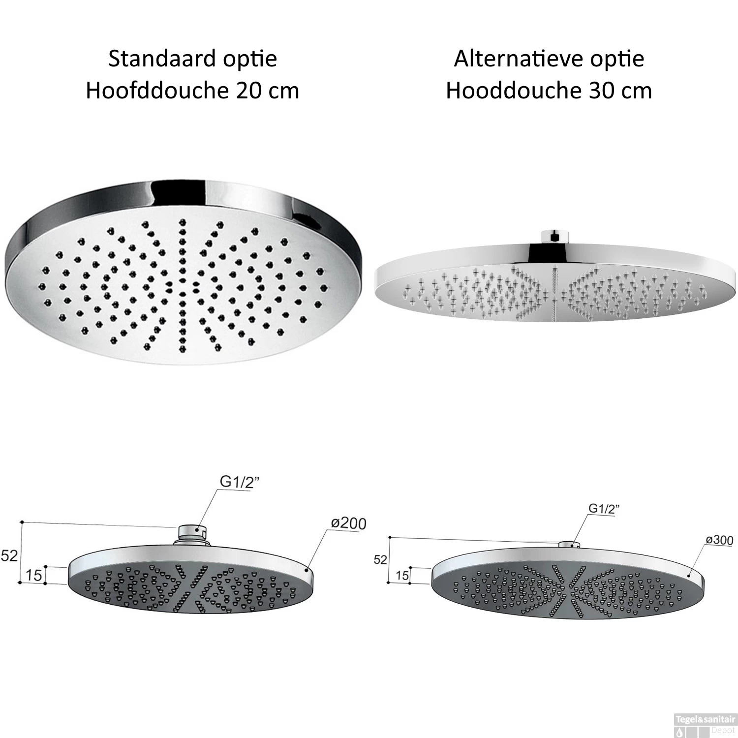 Doucheset Hotbath Cobber Met Ronde Handdouche Mat Wit - Afbeelding 3