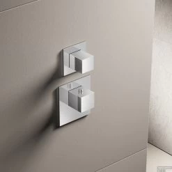 Hotbath Mate Afbouwdeel High Flow Met 1 Stopkraan Vierkant Chroom