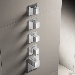 Hotbath Mate Afbouwdeel High Flow Met 4 Stopkranen Vierkant Chroom