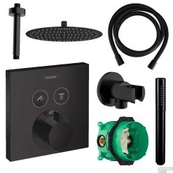 Hansgrohe Select Regendoucheset Inbouw Plafonduitloop Met Handdouche En Vierkante Plaat Zwart