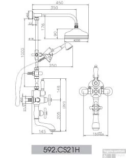 Huber Croisette Bad Douchecombinatie RVS 592CS21HNS