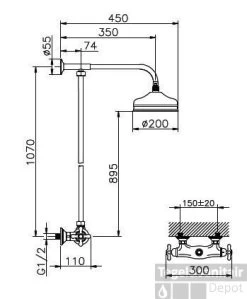 Huber Croisette Thermostatische Doucheset Chroom 391.CS21H.CR
