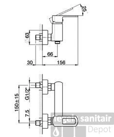 Huber Dado Cascade Douchemengkraan Chroom DC.000440.21