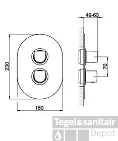 Huber Icon Inbouw Thermostaatkraan Douche Chroom 889.05H.CR