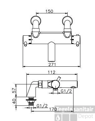 Huber Kiruna Bad/douchethermostaat Chroom KR.T24010.21