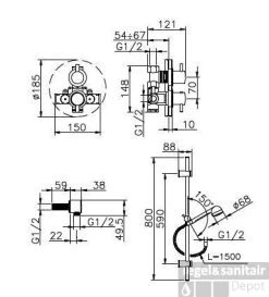 Huber Kiruna Thermostatische Inbouw Doucheset Chroom 910K.KR01H.CR