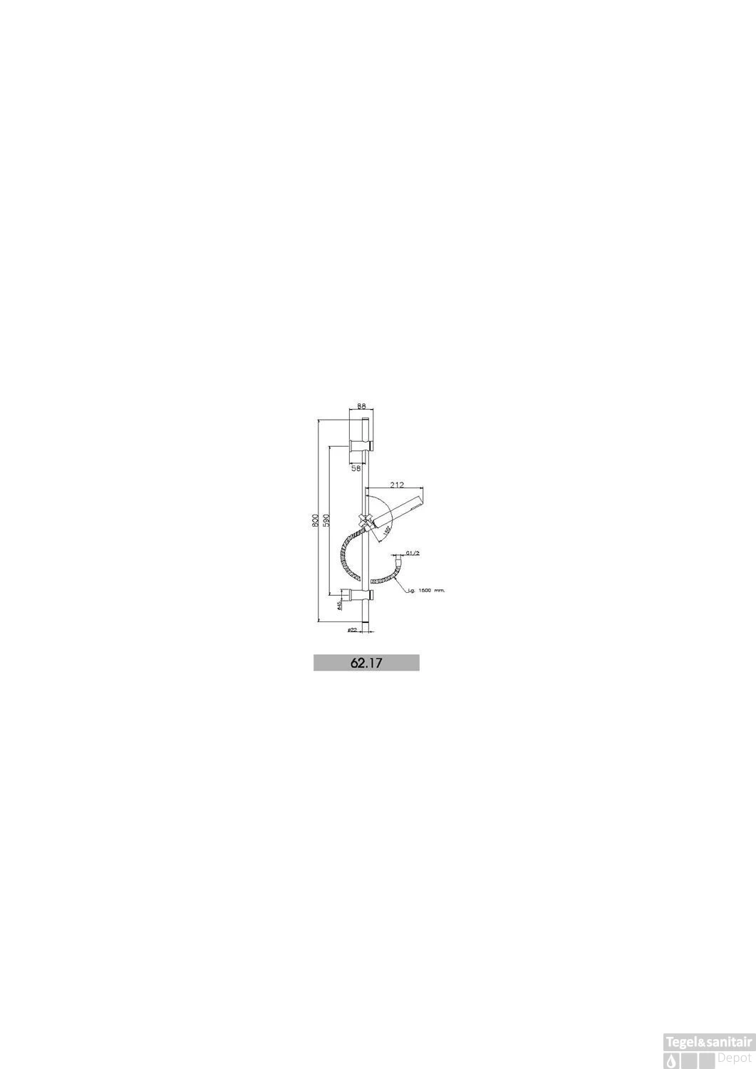 Huber Suite Glijstangset Met Handdouche 6217H