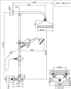 Huber Victorian Thermostatische Doucheset Brons 390VT21HBA