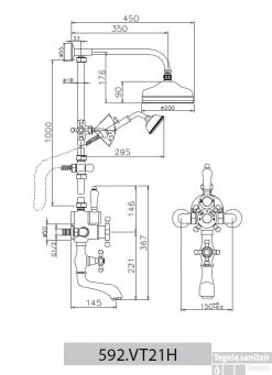 Huber Victorian Thermostatische Doucheset Brons 592VT21HBA