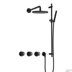 Complete Thermostatische Regendouche Hotbath Cobber @work Inbouwset 2 Stopkranen Rond