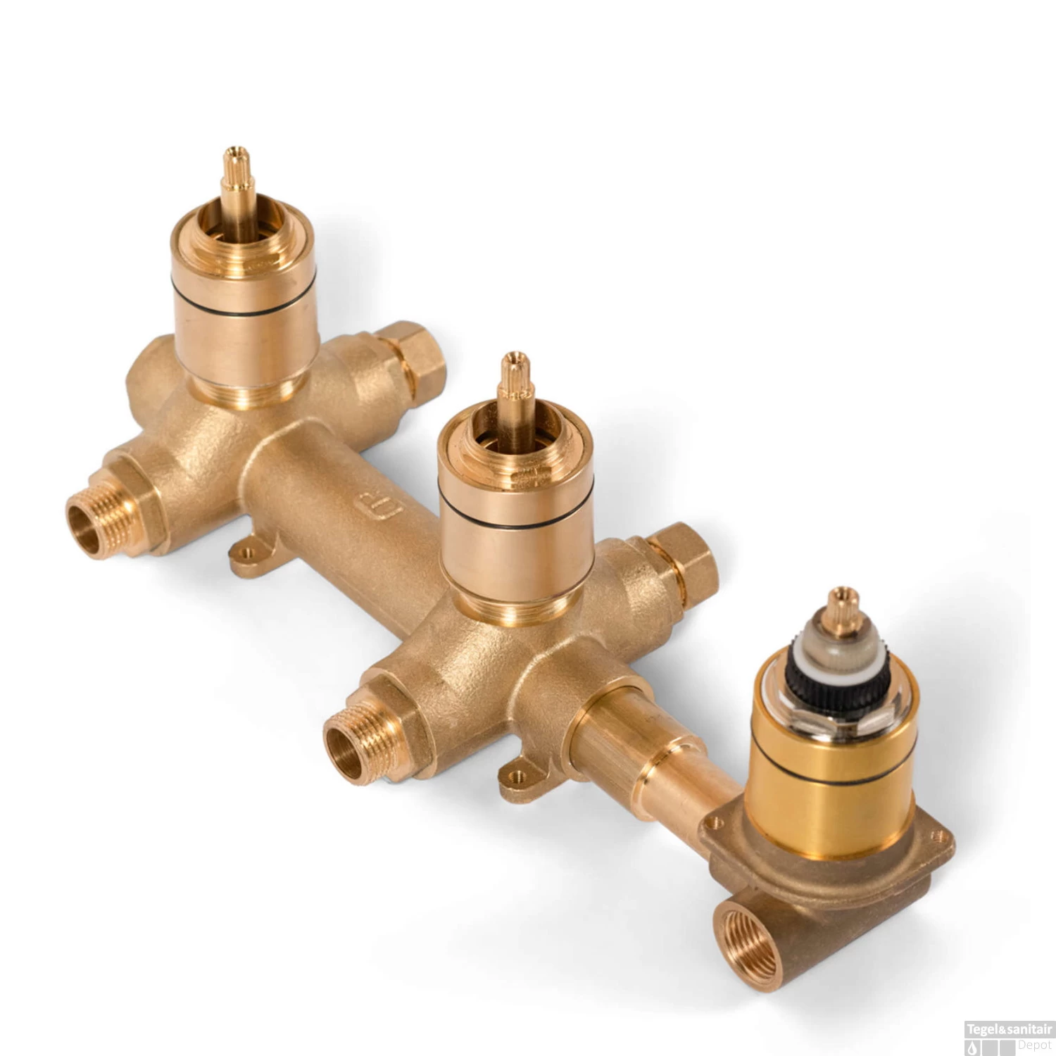 Inbouw Douchekraan Bongio Squandra Thermostatisch Met 2 Stopkranen En Installatiebrug RVS - Afbeelding 2