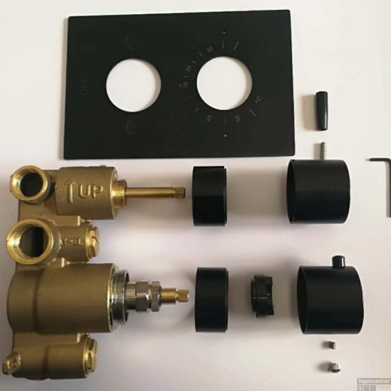 BWS Inbouw Regendouche | 30cm Stortdouche Met Plafonduitloop | Mat Zwart - Afbeelding 4