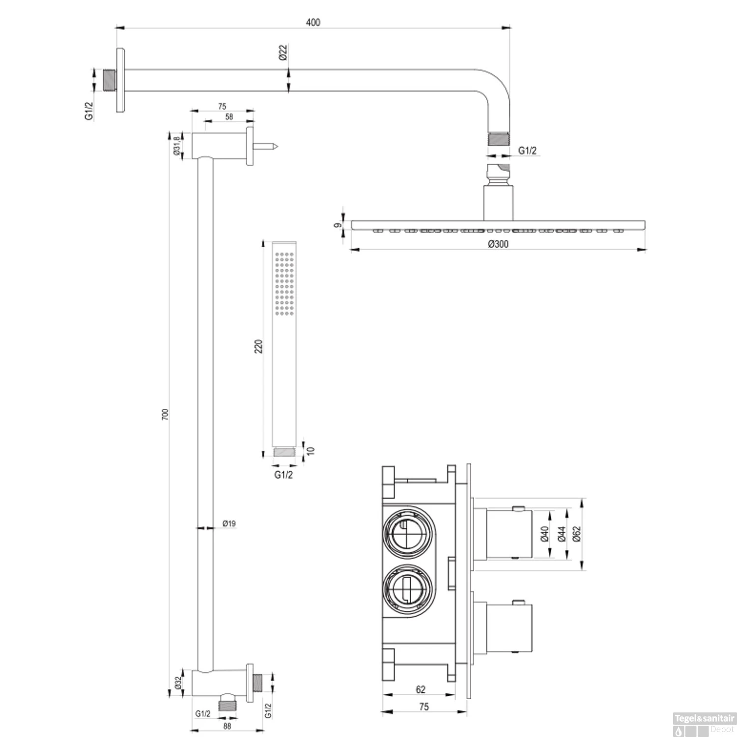 Inbouw Regendouche Set Brauer Copper Edition Gebogen Wanduitloop Ronde Hoofddouche 30 Cm Met Glijstang Koper - Afbeelding 10